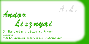 andor lisznyai business card